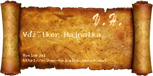 Völker Hajnalka névjegykártya